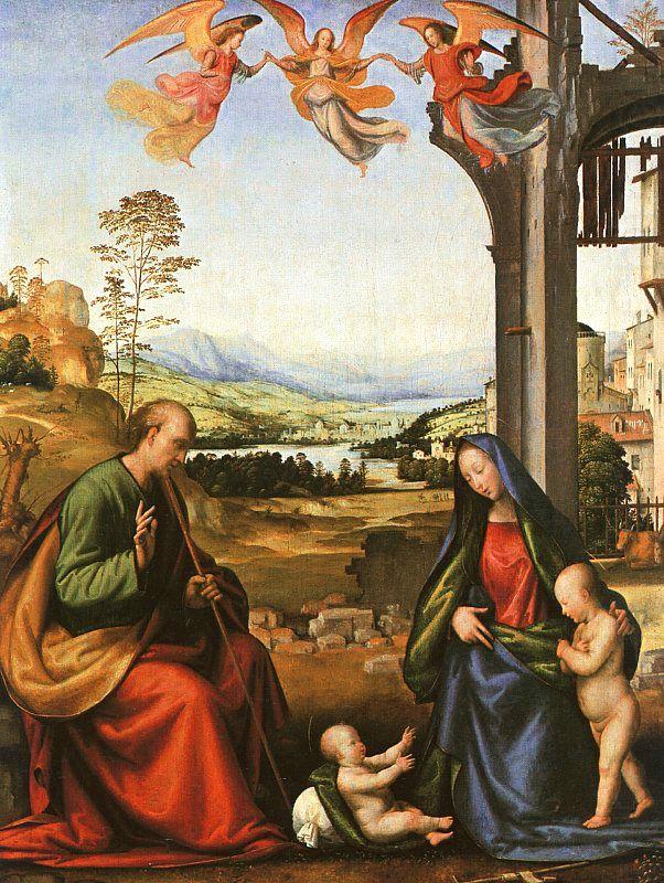 Fra Bartolommeo The Holy Family with the Infant St. John in a Landscape china oil painting image